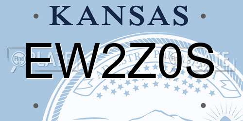 EW2Z0S Kansas License Plate