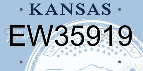 EW35919 Kansas License Plate
