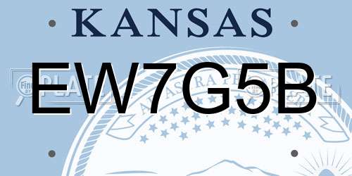 EW7G5B Kansas License Plate