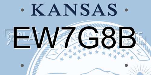 EW7G8B Kansas License Plate