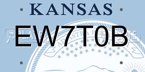 EW7T0B Kansas License Plate