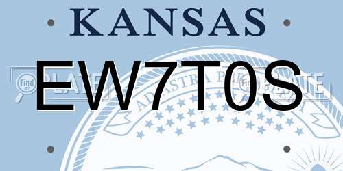 EW7T0S Kansas License Plate