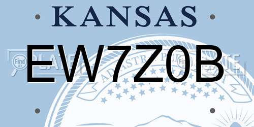 EW7Z0B Kansas License Plate