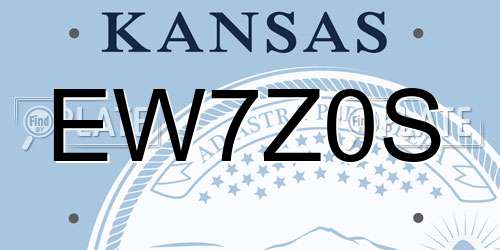 EW7Z0S Kansas License Plate
