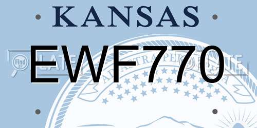 EWF770 Kansas License Plate