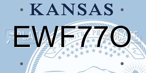 EWF77O Kansas License Plate