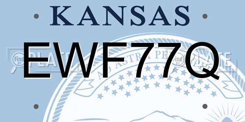 EWF77Q Kansas License Plate