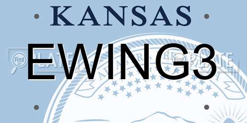 EWING3 Kansas License Plate