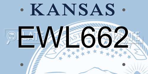 EWL662 Kansas License Plate