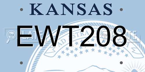 EWT208 Kansas License Plate