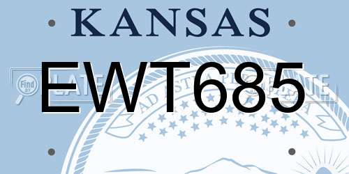 EWT685 Kansas License Plate
