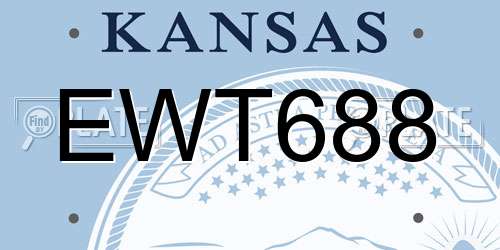 EWT688 Kansas License Plate