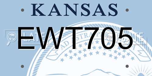 EWT705 Kansas License Plate