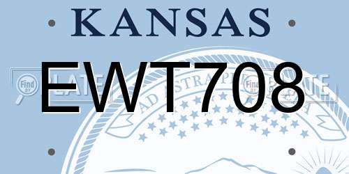 EWT708 Kansas License Plate