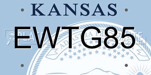 EWTG85 Kansas License Plate