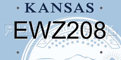 EWZ208 Kansas License Plate