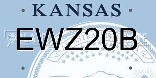 EWZ20B Kansas License Plate