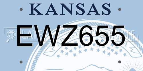 EWZ655 Kansas License Plate