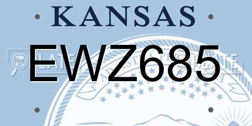 EWZ685 Kansas License Plate