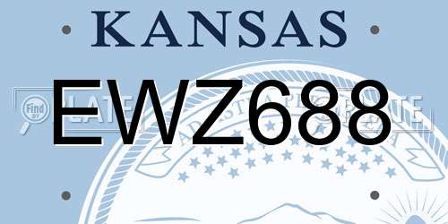 EWZ688 Kansas License Plate