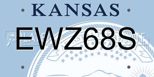 EWZ68S Kansas License Plate
