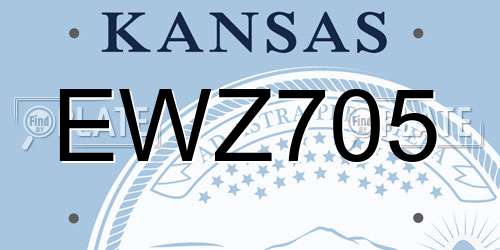 EWZ705 Kansas License Plate