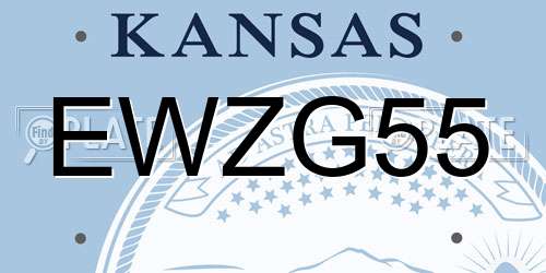 EWZG55 Kansas License Plate