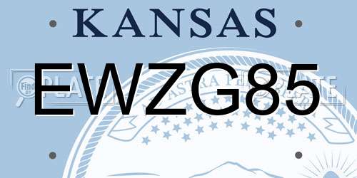 EWZG85 Kansas License Plate