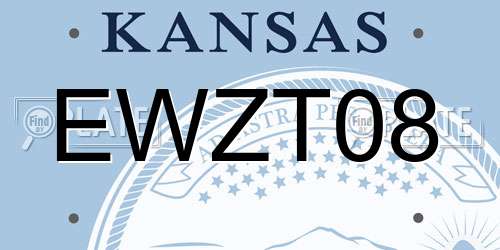 EWZT08 Kansas License Plate