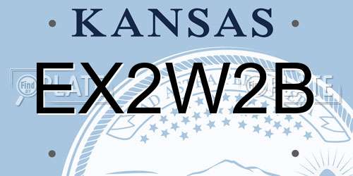 EX2W2B Kansas License Plate