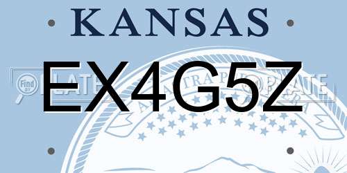 EX4G5Z Kansas License Plate