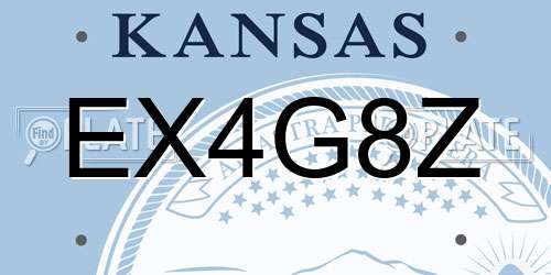 EX4G8Z Kansas License Plate