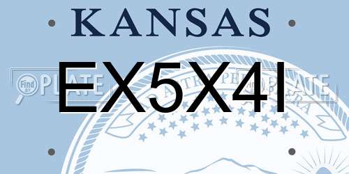EX5X4I Kansas License Plate