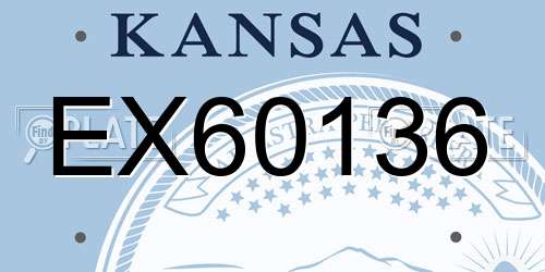 EX60136 Kansas License Plate