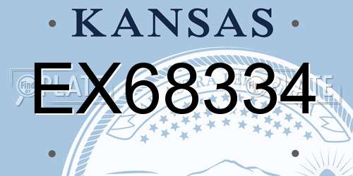 EX68334 Kansas License Plate