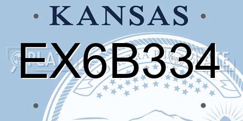EX6B334 Kansas License Plate