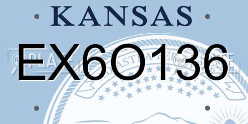 EX6O136 Kansas License Plate