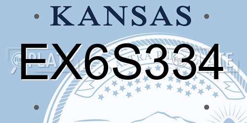 EX6S334 Kansas License Plate