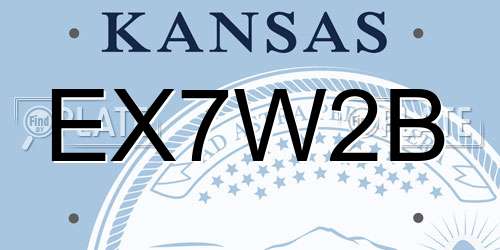 EX7W2B Kansas License Plate