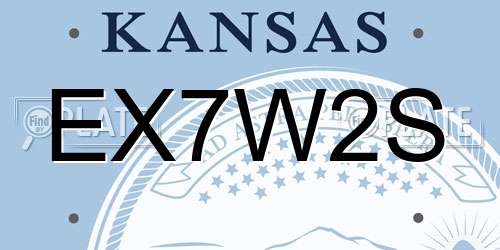 EX7W2S Kansas License Plate