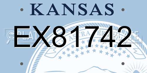 EX81742 Kansas License Plate