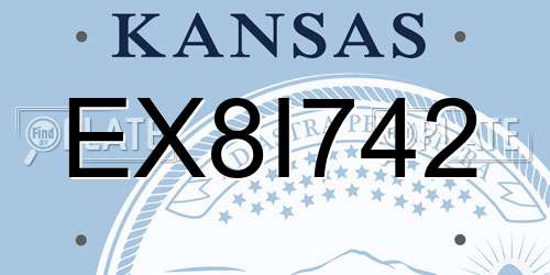 EX8I742 Kansas License Plate