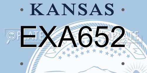 EXA652 Kansas License Plate