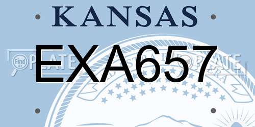 EXA657 Kansas License Plate