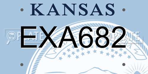 EXA682 Kansas License Plate