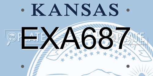 EXA687 Kansas License Plate