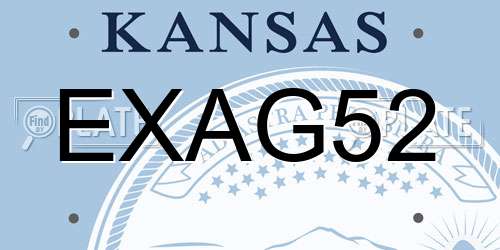 EXAG52 Kansas License Plate