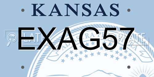 EXAG57 Kansas License Plate