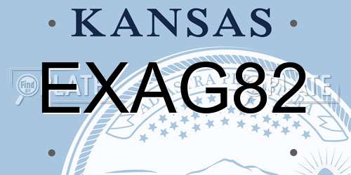 EXAG82 Kansas License Plate