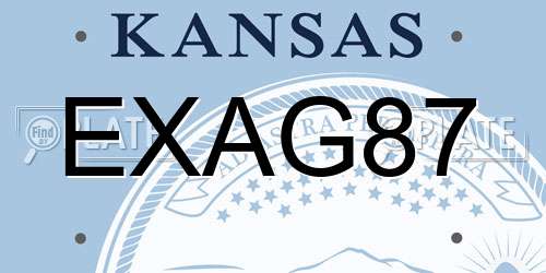 EXAG87 Kansas License Plate